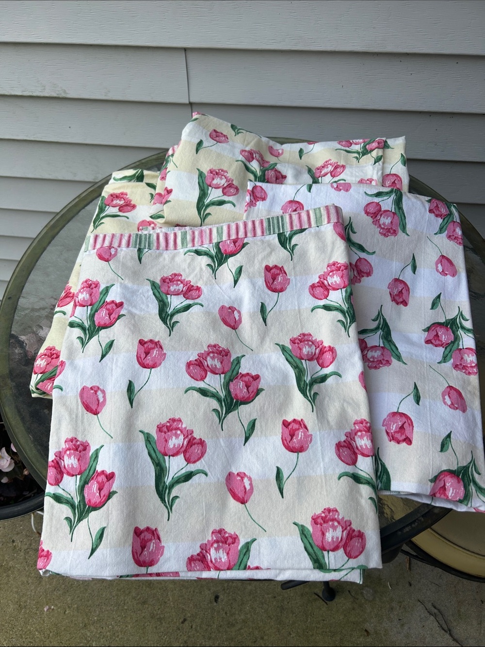 Four Matching Floral Pink Tulip Tablecloths